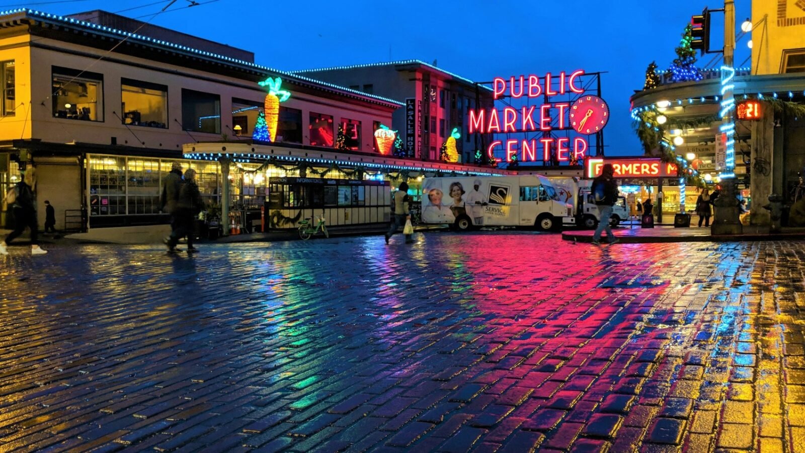 Public Market Center sign at Pike Place Market in Seattle